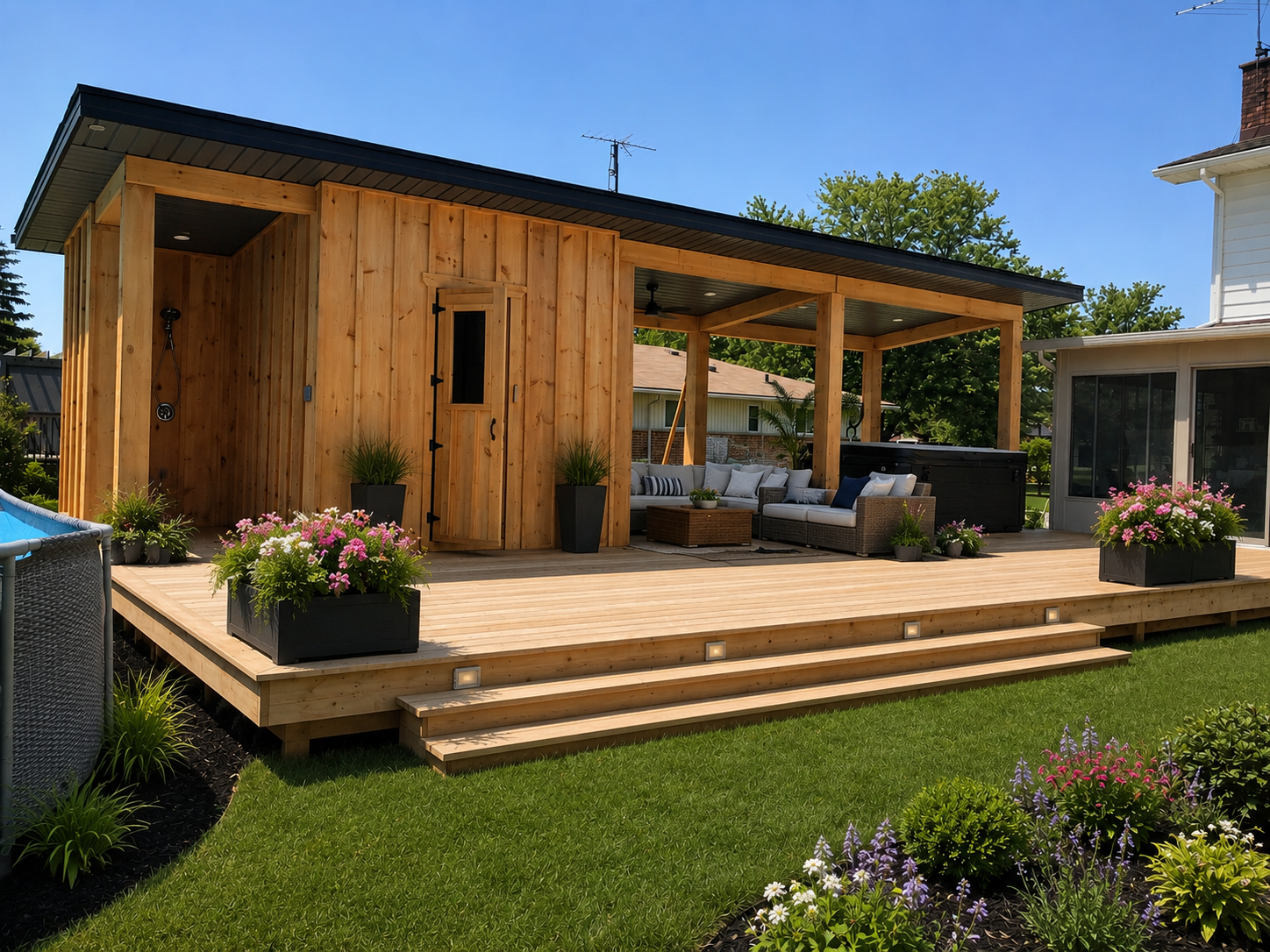 Outdoor living space in progress